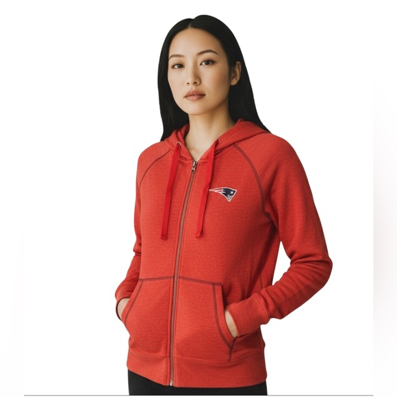 New England Patriots Women's Nike Hoodie Sweatshirt Lightweight Full Zip XL EUC - Picture 1 of 11